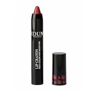 Idun Minerals - Lip Crayon - Vegan Formula - Intense Color Payoff - Full Coverage Finish - Lips Stay Moisturized And Soft - Long Lasting - Ideal For All Skin Types - Monica Plum Red - 0.09 Oz