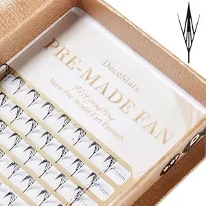 Decemars Premade Anime Spire Fairy Eyelash Extensions 0.07 D Curl 10mm Comic Feather Shape Lash Fans Clusters Natural Soft Black Manga Individual Spikes Eyelashes (a06-D-0.07-10mm)