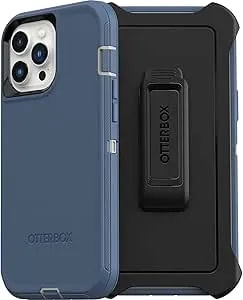 Otterbox Defender Series Screenless Edition Case For Iphone 13 Pro Max & Iphone 12 Pro Max (Only) - Holster Clip Included - Non-Retail Packaging - Fort Blue