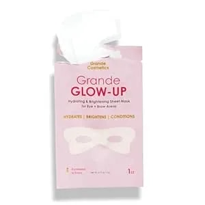 Grande Cosmetics Grandeglow Up Sheet Mask - For Hydrated, Brighter-Looking Eye & Brow Areas (1 Count)