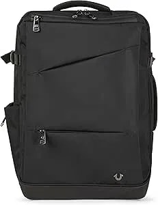 True Religion Travel Backpack For Men And Women - Carry On Flight Approved Luggage Bag, 16" Laptop Compartment, Clothes Storage, Tech Organizer, Traveling Business Weekender Daypack For Personal Items