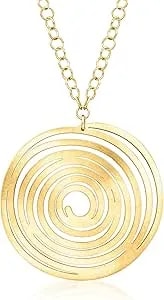 Ross-Simons Italian 18kt Gold Over Sterling Spiral Pendant Necklace. 18 Inches