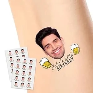 Custom Temporary Tattoos With Photo Face Name Logo Text Personalized Tattoo For Women Men Make Your Own Temporary Tattoos Gift For Birthday Party Graduation 1 Set Of 15 Pieces
