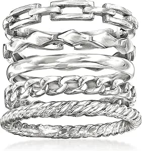 Ross-Simons Sterling Silver Jewelry Set: 5 Stackable Rings