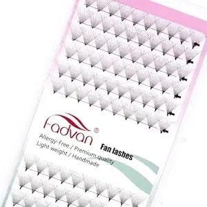 Fadvan 120pcs Premade Lash Fans 10d Premade Fans Eyelash Extensions C/D Curl Pre Made Fans Lash Extensions 3d/5d/10d/20d Short Stem Premade Fans Volume Lash Extensions (10d-0.07-C, mix8-14)