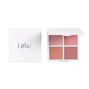 Lithe Beauty 4-Shade Sunset Blush Palette, Pink Tones For Natural Flush, Silky Blendable Powder, Clean Vegan Formula, Travel-Friendly, Compact