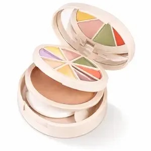 3 In 1 Color Correcting Concealer Palette, 8 Color Cream Concealer Wheel With Cushion Foundation, Contour Corrector Makeup Kit For Dark Circles, Redness & Blemishes