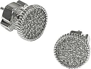 Harley-Davidson Women'S Crystal Pave Disc Stud Earrings - Sterling Silver