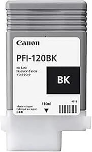 Canon Pfi-120bk Pigment Black Ink Tank 130ml In Retail Packaging