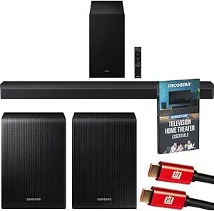 Samsung B-Series Soundbar Hw-b750f 5.1 Ch Subwoofer (2025) Bundle With Swa-9250s Wireless Rear Speakers, 2x 4k Hdmi Cable And Deco Gear Complete Home Theater Beginner'S Guidebook