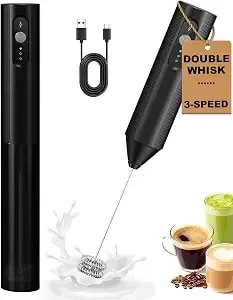 3-Speed Rechargeable Milk Frother Handheld Foam Maker