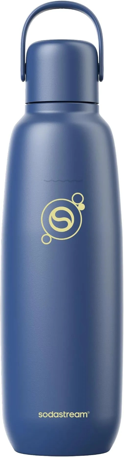 Sodastream Fizz & Go Cool, Stainless Steel Carbonated Water Bottle 0.9l, Insulated Metal Bottle For Sparkling Water, Compatible With Terra, Art, Enso & More In Storm Blue