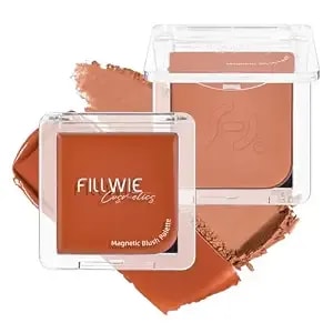 Cream & Powder Blush Duo Set – Soft Matte Terracotta & Warm Toasted Orange - Highly Pigmented Long Lasting Blendable Cheek Color, Multi-Use Lip & Cheek Palette (Honey Clay)