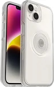 Otterbox Iphone 14 & Iphone 13 Otter + Pop Symmetry Series Clear Case - Clear, Integrated Popsockets Popgrip, Slim, Pocket-Friendly, Raised Edges Protect Camera & Screen
