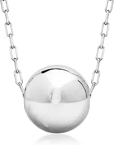 Ross-Simons Italian Sterling Silver Bead Paper Clip Link Necklace. 18 Inches