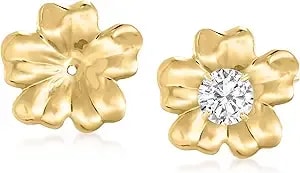 Ross-Simons 14kt Yellow Gold Flower Petal Earring Jackets