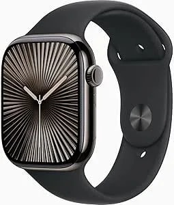 Apple Watch Series 10 [Gps + Cellular, 46mm] - Slate Titanium Case With Black Sport Band, S/M (Renewed Premium)