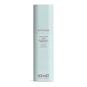 Attitude Cleansing Oil, Makeup Removing Face Cleanser With Squalane & Castor Oil For Soft, Hydrated Skin, Ewg Verified, Vegan, Unscented, 3.4 Fl Oz