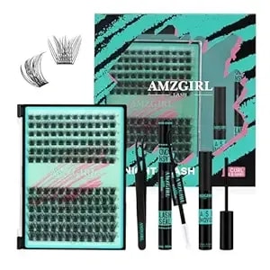 Amzgirl Lash Midnight Diy Lash Extension Kit, 144 Pcs Eyelash Clusters Kit Lash Bond And Seal, Lash Glue Remover And Applicator For Individual False Eyelashes Kit Lash Extensions(D-Mix 8-16mm Kit)