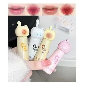 4 Colors Hydrating Lip Gloss, Glossy Lipgloss Cute Cat Jelly Liquid Lipsticks Moisturizing Shine Glass Finish Lip Gloss Makeup Gift For Women