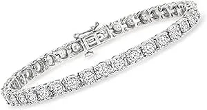 Ross-Simons 5.00 Ct. T.W. Diamond Tennis Bracelet In Sterling Silver