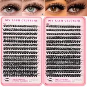 Lash Clusters 80d 100d Eyelash Clusters Volume Thick 10-18mm D Curl Soft Individual Diy Lash Extensions Fluffy Wispy Lightweight Reusable Natural Look At Home For Beginners(518 Pcs)