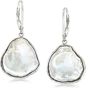 Ross-Simons 15-17mm Cultured Baroque Keshi Pearl Drop Earrings In Sterling Silver