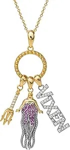 Disney Little Mermaid Jewelry For Women, Sterling Silver Necklaces, 18” Chain