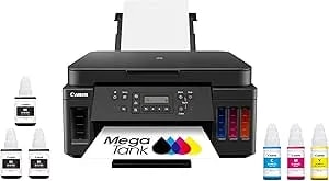 Canon Pixma G6020 All-In-One Supertank Wireless (Megatank) Printer, Copier And Scan With Mobile Printing, Black, Works With Alexa