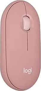 Logitech Pebble Mouse 2 M350s Slim Bluetooth Wireless Mouse, Portable, Lightweight, Customizable Button, Quiet Clicks, Easy-Switch For Windows, Macos, Ipados, Android, Chrome OS - Tonal Rose