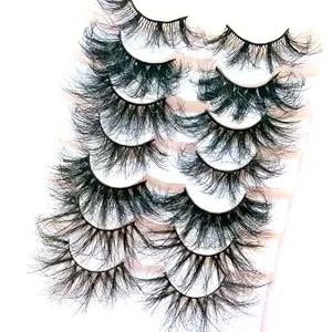 25mm False Eyelashes, Dramatic 8d Faux Mink Lashes Volume,7 Styles Mixed Soft Wispy Fluffy Long Lashes For Halloween Cosplay