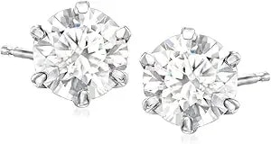 Ross-Simons 5.00 Ct. T.W. Moissanite Stud Earrings In Sterling Silver
