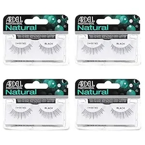 Ardell Sweeties - Black, Natural Look False Eyelashes, Soft And Comfortable, Reusable Strip Lashes For Everyday Wear, 4 Pack