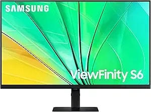 Samsung 32" Viewfinity s6 (s60d) Series Qhd High Resolution Computer Monitor, 100hz, hdr10, Multiple Ports W/ Hdmi, Displayport, Usb-A, Easy Setup, Height Adjustable Stand, ls32d606eanxgo, 2024