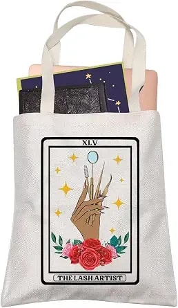 Levlo Eye Lash Marketing Gift Xlv The Lash Artist Shopping Bag Tarot Beauty Reusable Book Tote Bag For Women Bff