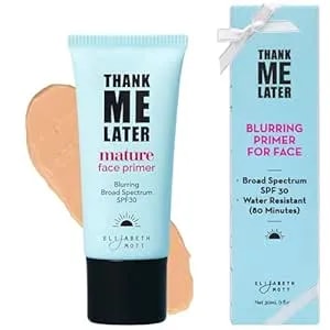 Elizabeth Mott Thank Me Later Blurring Face Primer Spf 30 – Lightweight, Hydrating Makeup Primer - Smooths Fine Lines & Wrinkles For A Soft-Focus Finish – Mineral-Based, Cruelty-Free Formula – 30g