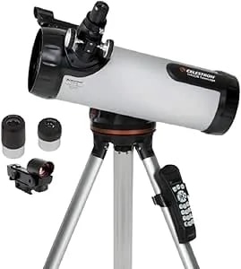 Celestron - 114lcm Computerized Newtonian Telescope - Telescopes For Beginners - 2 Eyepieces - Full-Height Tripod - Motorized Altazimuth Mount - Large 114mm Newtonian Reflector