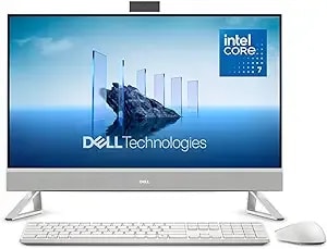 Dell 27 All-In-One Desktop ec27250-27-Inch Fhd (1920 X 1080) Display, Intel Core 7 Processor 150u, Intel Graphics, 16gb ddr5 Ram, 1tb Ssd, Windows 11 Home, Onsite Service - White