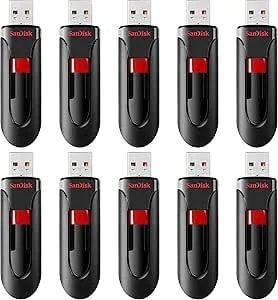 Sandisk 64GB 10-Pack Cruzer Glide USB 2.0 Flash Drive (10x64GB) - SDCZ60-064G-B10CT
