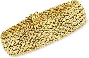 Ross-Simons Italian 14kt Yellow Gold Wide Riso-Link Bracelet