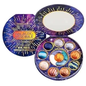 Galactic Assemble Eyeshadow Palette – Solar System Inspired 3d Planet Design, 14 Handcrafted Shimmer & Metallic Shades With Creamy Wet Texture, High-Pigmented Makeup Palette Gifts For Women & Girls