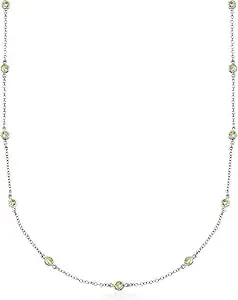 Ross-Simons 1.80 Ct. T.W. Peridot Station Necklace In Sterling Silver