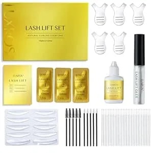 Korean Lash Lift Kit For Eyelash Perm: 5 Applications, Thio-Free Keratin Formula For Long-Lasting Curl – Gentle Lash Lifting Set For Home Or Professional Use – Also Great For Brow Lamination