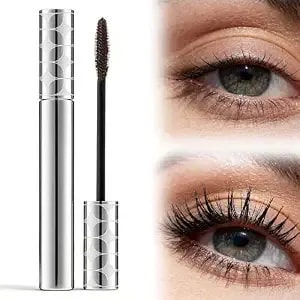 Growth Serum Mascara For Older Women 60 Plus, Waterproof Fiber Mascara For Volume And Length, 3d Curling Eyelash Long-Lasting, Washable, Smudge-Proof & No Flaking (Brown)