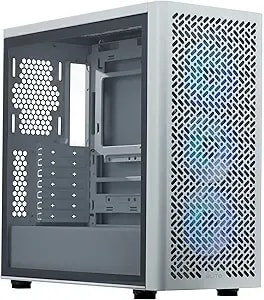 Cooler Master Elite 502 White Atx High Airflow Minimalist Pc Case, 410mm Gpu Max, Compatible Rtx 5090 Rx 7090 Xt, 360mm Aio Max, Type C, Tempered Glass, Triple 120mm Argb Fan, Intakes Grill