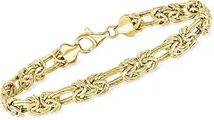 Ross-Simons 18kt Gold Over Sterling Byzantine And Double-Oval Link Bracelet
