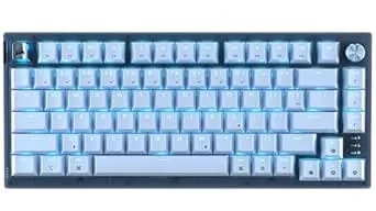 Corsair K65 Plus Wireless 75% RGB Hot-Swappable Mechanical Gaming Keyboard For Mac And Ipad – Pre-Lubricated MLX Red v2 Linear Switches, Sound Dampening – Qwerty NA Layout – Glacier Blue
