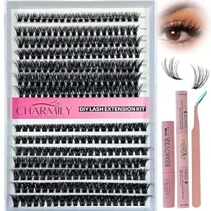 Diy Lash Clusters Kit – 280pcs Volume Lashes Clusters, D Curl Soft Wispy Lash Extension Kit 60d+80d Mix 9-16mm Eyelash Cluter Glue Bond Seal & Remover And Tweezers, Easy At-Home Application