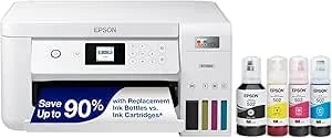 Epson Ecotank ET-2850 Wireless Color All-In-One Cartridge-Free Supertank Printer With Scan, Copy And Auto 2-Sided Printing - White, Medium