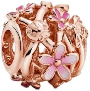 Pandora Openwork Pink Daisy Flower Charm - Compatible With Pandora Moments - Stunning Women'S Jewelry - Gift For Her - Made With Pandora Rose & Enamel - With Gift Box